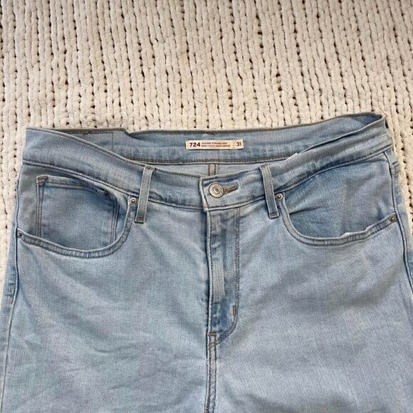 Levi's Women's Light Wash 724 High Rise Straight Crop Jeans - Size 31 - Picture 3 of 5